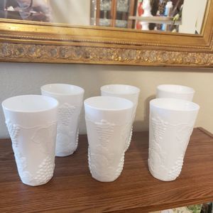 Preowned vintage milk glass by Anchor Glass